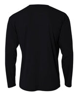 A4 N3165 Cooling Performance Long Sleeve Micro Poly Interlock Fabric - Black, Long Sleeve, UPF 44+, Moisture Wicking (1 Piece)