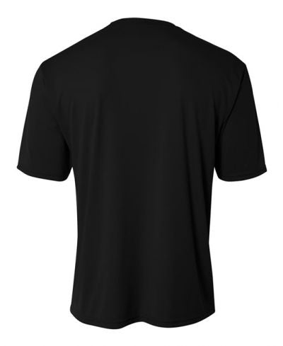 A4 N3142 Cooling Performance Crew Micro Poly Interlock Fabric - Black, Moisture Wicking, Sun Defense (1 Piece)