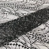 Galaxy Glitter Design Mesh Lace Polyester Fabric - Glitter Galaxy Pattern, 52-54" Width (1 Yard)