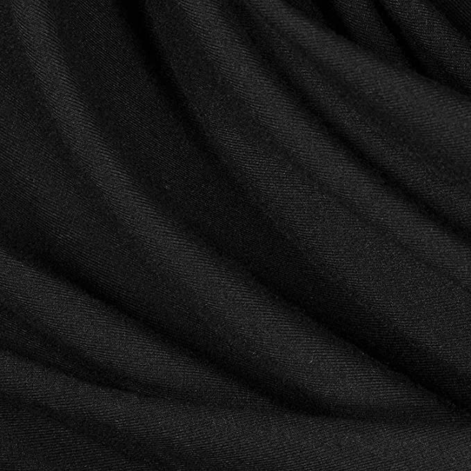Black Rayon Spandex Jersey Knit Fabric, 60" Wide, 240 GSM, 4-Way Stretch