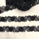 Beaded Corded Lace Trim on Polyester Net Mesh