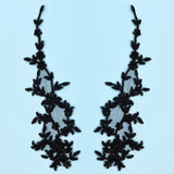 Beaded Corded Floral Lace Applique