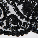 1 Yard Tulle Lace Fabric Embroidered with Sequins and Intricate Floral Pattern, 52" Wide
