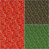 Quilting Cotton Holly Jolly Christmas Metallic Gold Vinery