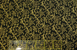 Quilting Cotton Holly Jolly Christmas Metallic Gold Vinery