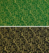 Quilting Cotton Holly Jolly Christmas Metallic Gold Vinery
