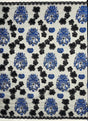 Black Hibiscus Flowers Tonga Seal Lace Polyester Fabric - Black Hibiscus Border Lace, 50" Width (1 Yard)