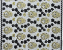 Black Hibiscus Flowers Tonga Seal Polyester Lace Fabric - Black Hibiscus Pattern, 50" Width (1 Yard)