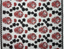 Black Hibiscus Flowers Tonga Seal Lace Polyester Fabric - Black Hibiscus Border Lace, 50" Width (1 Yard)