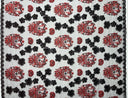 Black Hibiscus Flowers Tonga Seal Polyester Lace Fabric - Black Hibiscus Pattern, 50" Width (1 Yard)