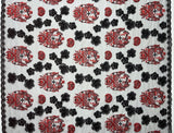 Black Hibiscus Flowers Tonga Seal Polyester Lace Fabric - Black Hibiscus Pattern, 50" Width (1 Yard)
