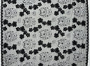 Black Hibiscus Flowers Tonga Seal Lace Polyester Fabric - Black Hibiscus Border Lace, 50" Width (1 Yard)