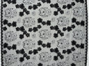 Black Hibiscus Flowers Tonga Seal Polyester Lace Fabric - Black Hibiscus Pattern, 50" Width (1 Yard)