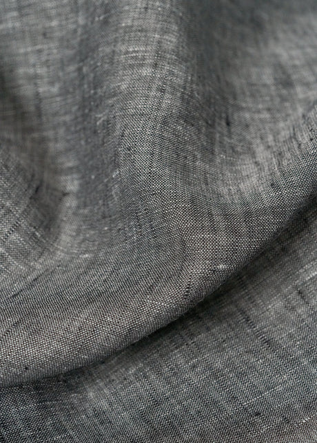 1 Yard Black or Off White 2 Tone Melange Linen Fabric Lightweight Flat Weave 58 Inches Wide