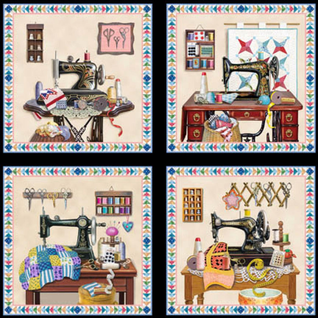 Fabric Panel A Stitch In Time Sewing Blocks Elizabeth's Studio