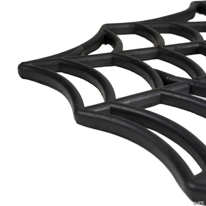 Black Spider Web Rectangular Halloween Doormat 18" x 30"
