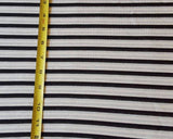 French Terry Knit Off White Black Stripe