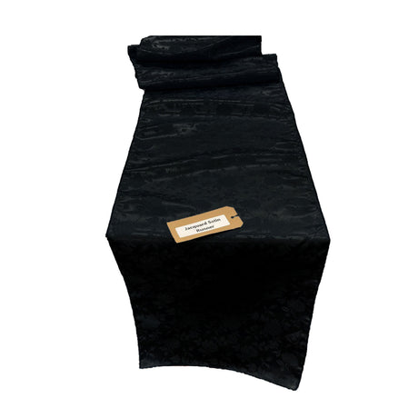 Jacquard Satin Roses Runner Satin Fabric - Ecru Rose Jacquard, 14" Wide X 72" Long (1 Runner)