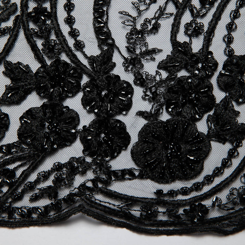 1 Yard 52" Wide Elegant Intricate Embroidered Tulle Lace Fabric Formal Wear