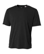 A4 NB3142 Micro Poly Interlock Fabric - Black, Youth Performance Crew, 4.0 Ounce, 44+ UPF (1 Unit)