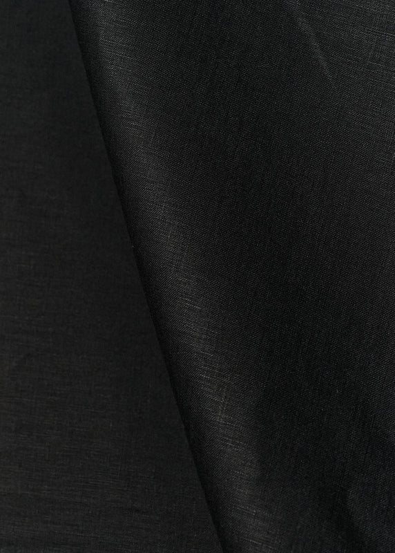 1 Yard Black Pure Linen Fabric 7 oz Flat Weave 58 Inches Wide