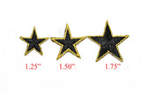 Embroidered Star Applique Iron-On Gold Trim