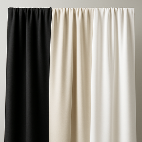 Blackout Drapery Lining Polyester Fabric - Black, 60" Width