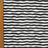 Swim Knit Black and White Wavy Stripes Nylon Spandex