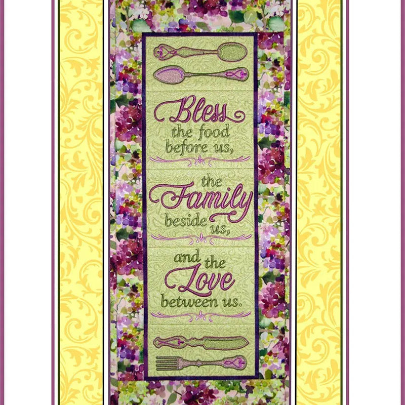 Machine Embroidery Bless Wall Hanging Pattern