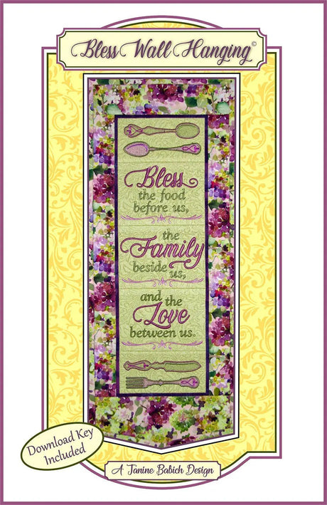 Machine Embroidery Bless Wall Hanging Pattern