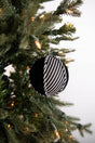 4” Black and White Stripe Ornament Ball