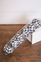 3” Fabric Black Plaid Pumpkin - Set of 6