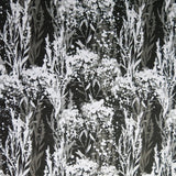 Athletic Poly Spandex Jersey Knit Black and White Bouquet