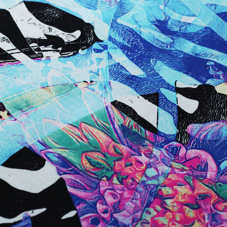 Gardenia Nylon Spandex Fabric - Blue Or Pink Floral Print, 58/60" Width (1 Yard)