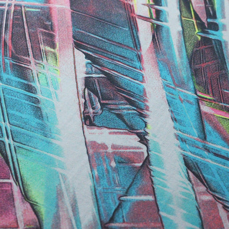 Vertigo Nylon Spandex Fabric - Multicolor/Blue Pink, Thunder Stripe Pattern, 58/60" Width (1 Yard)