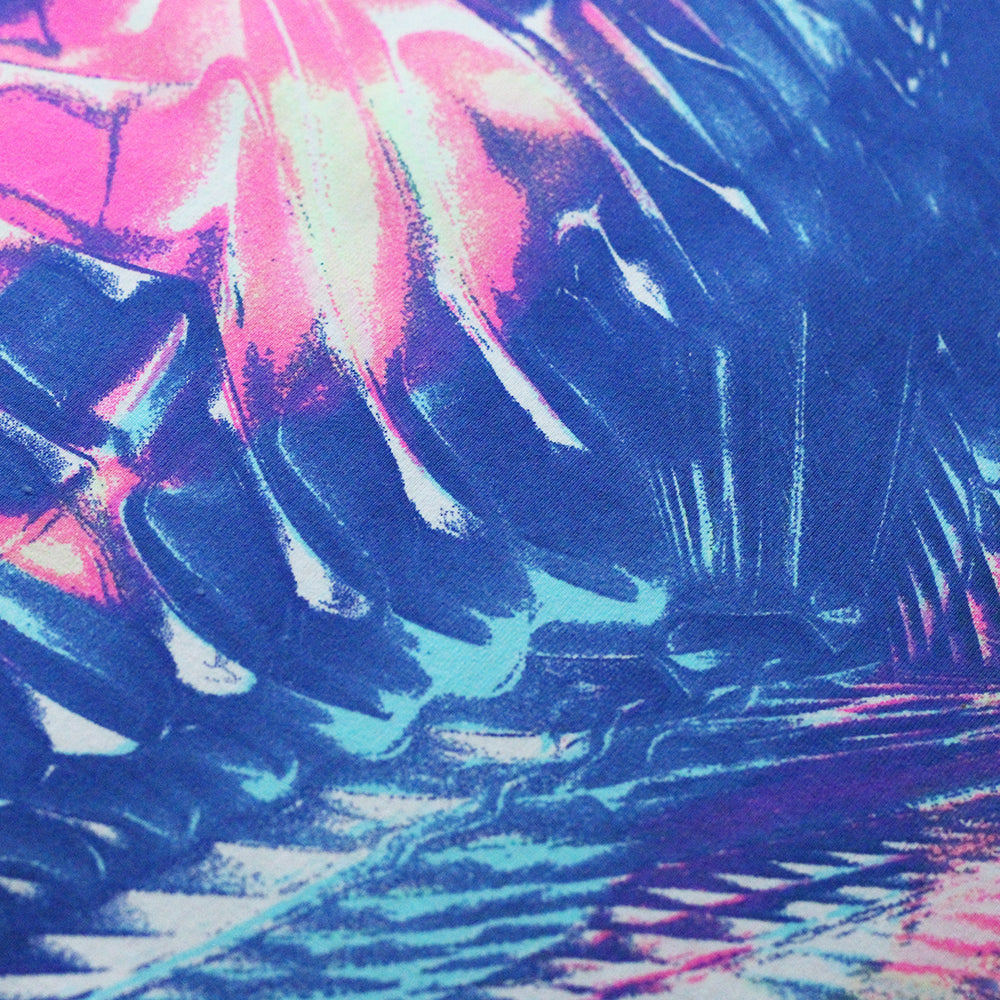 Seismic Wave Nylon Spandex Fabric - Blue or Red, Abstract Wave Pattern, 58-60" Width (1 Yard)