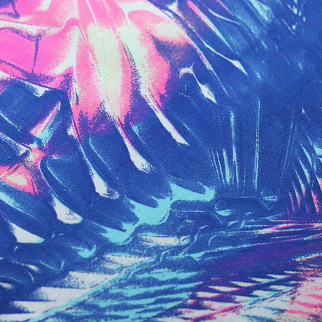 Seismic Wave Nylon Spandex Fabric - Blue or Red, Abstract Wave Pattern, 58-60" Width (1 Yard)