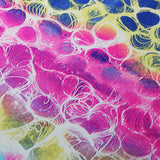 Ombre Mist Nylon Spandex Fabric - Blue or Multicolor Circle Pattern, 58-60" Width (1 Yard)