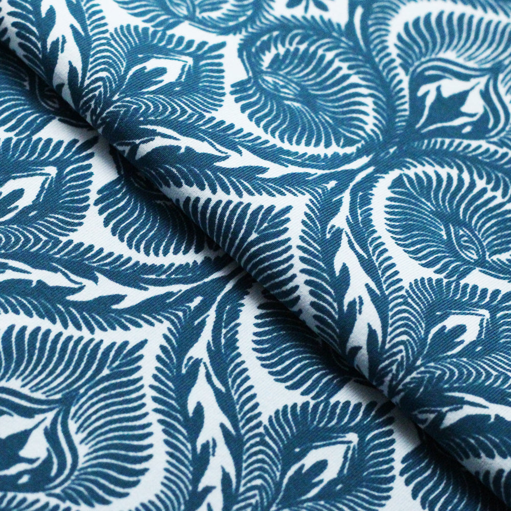 Mosaic Nylon Spandex Fabric - Black Or Blue Moroccan Mosaic Print, 58/60" Width (1 Yard)