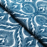 Mosaic Nylon Spandex Fabric - Black Or Blue Moroccan Mosaic Print, 58/60" Width (1 Yard)