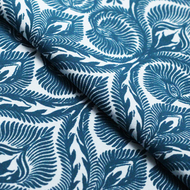 Mosaic Nylon Spandex Fabric - Black Or Blue Moroccan Mosaic Print, 58/60" Width (1 Yard)