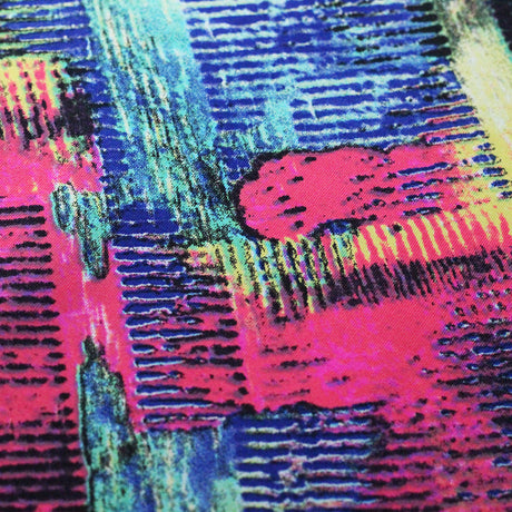 Patchwork Nylon Spandex Fabric - Blue And Pink Madras Plaid, 58-60" Width (1 Yard)