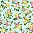 Cotton Wideback Fabric Blue Aqua Lanai Floral 108"
