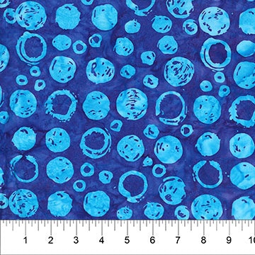 Cotton Print Blue Bubble Celebration Fabric 44/45"