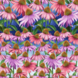 Cotton Blue Echinacea Blissful Blooms Fabric 43/44"