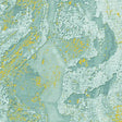 Cotton Print Blue Green Dried Clay Turquoise Fabric