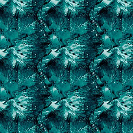 Cotton Print Blue Green Teal Texture Virtuoso Fabric 44/45