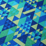 Spectrum Geo Poly Spandex Fabric - Blue Green, Pink, Colorful Triangle Print, 60" Width (1 Yard)