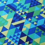 Spectrum Geo Poly Spandex Fabric - Blue Green, Pink, Colorful Triangle Print, 60" Width (1 Yard)