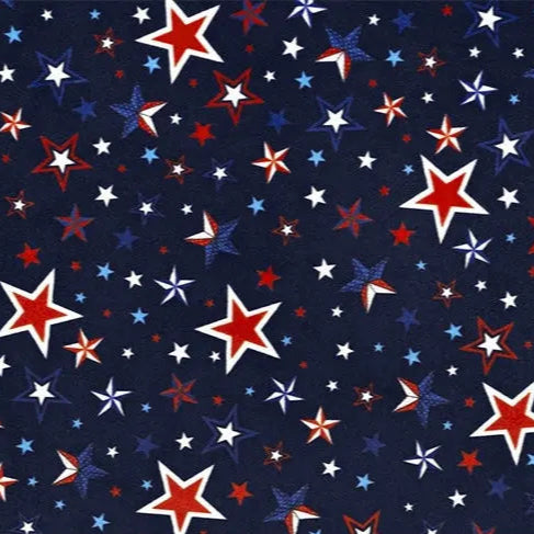 Cuddle Fabric Blue Liberty Stars Digital Print